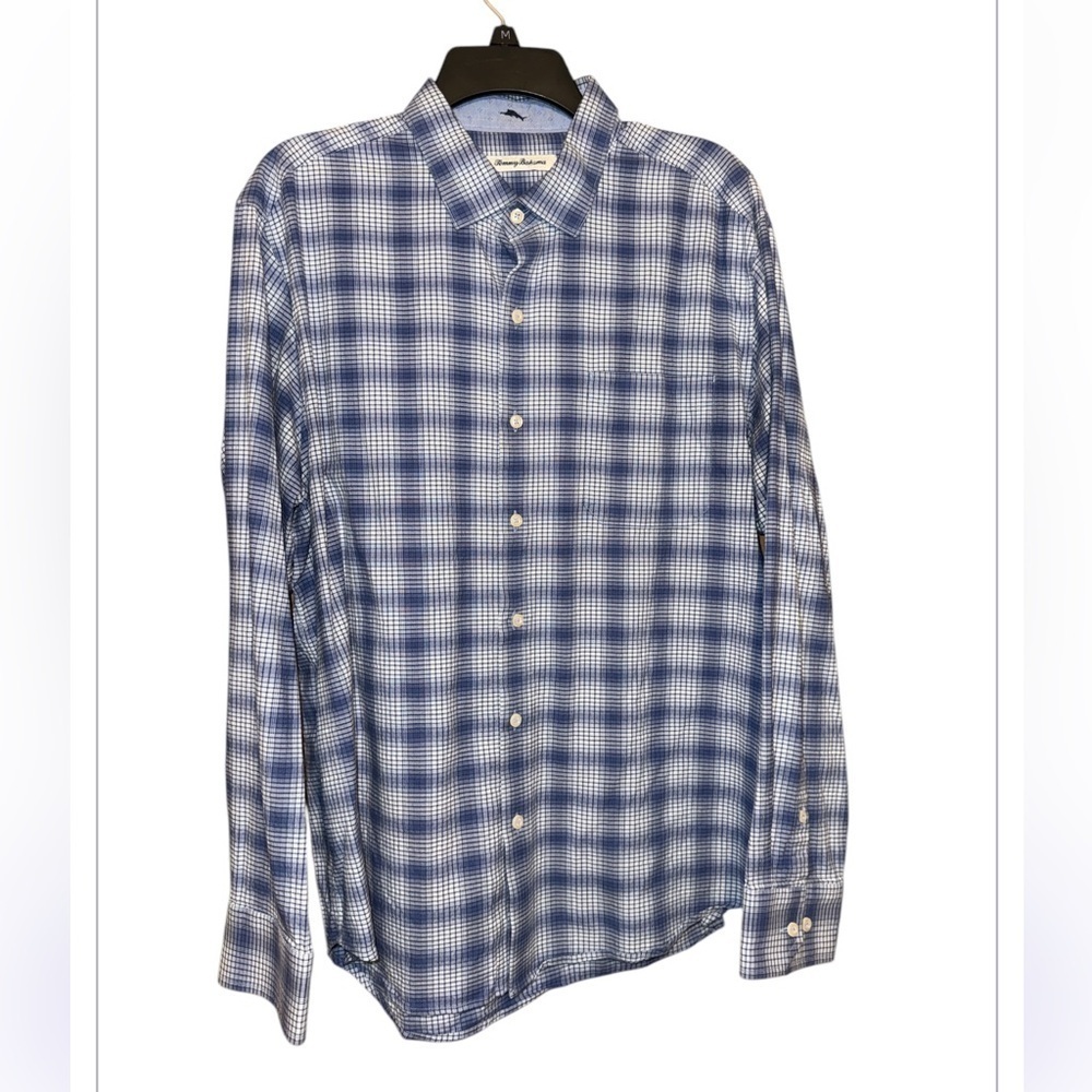 Tommy Bahama mens button front shirt size large silk blend
